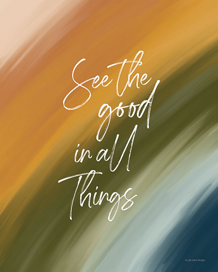 Lady Louise Designs BRO193 - BRO193 - See the Good in All Things - 12x16 See the Good in All Things, Motivational, Rainbow, 70s, Retro, Signs from Penny Lane