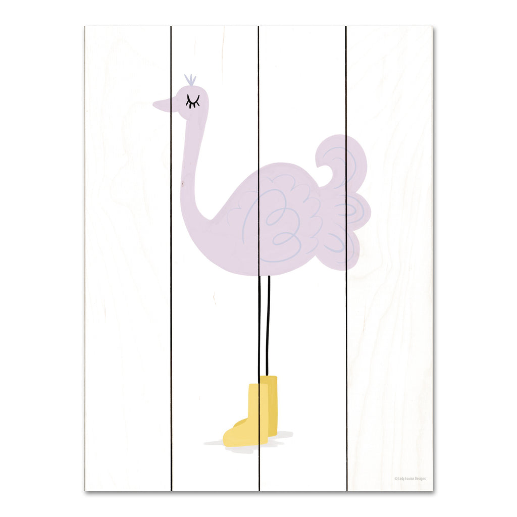 Lady Louise Designs BRO207PAL - BRO207PAL - Ostrich - 12x16 Ostrich, Baby, Pastel Colors, Whimsical, Triptych from Penny Lane