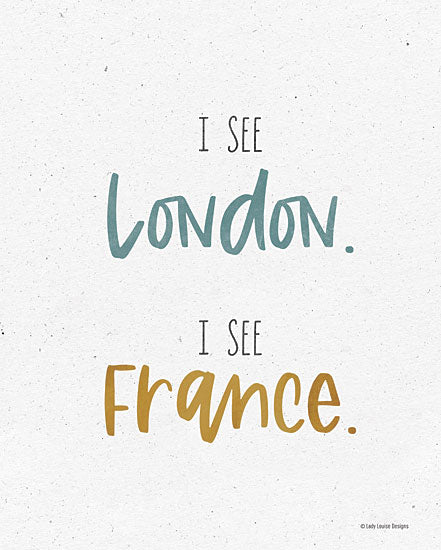 Lady Louise Designs BRO219 - BRO219 - I See London - 12x16 I See London, Bath, Bathroom, Kid's Art, Rhyme, Humorous, Typography, Signs from Penny Lane