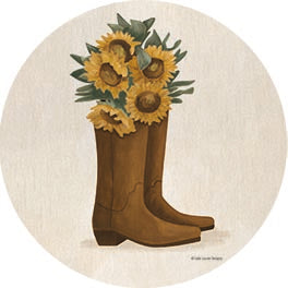 Lady Louise Designs BRO287RP - BRO287RP - Sunflower Cowgirl Boots - 18x18  from Penny Lane