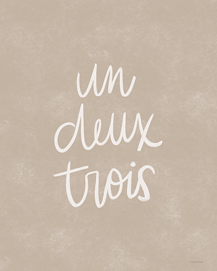Lady Louise Designs BRO315 - BRO315 - Un Deux Trois - 12x16 French, One, Two, Three, Typography, Signs, Textual Art, Neutral Palette, Global Inspired from Penny Lane