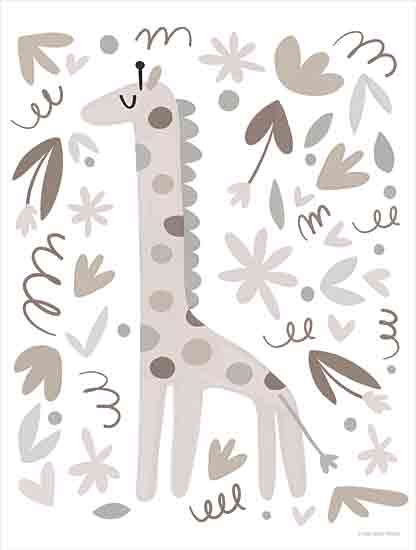 Lady Louise Designs BRO353 - BRO353 - Sleepy Giraffe   - 12x16 Baby, Babies Room, Giraffe, Greenery, Neutral Palette, Triptych, Sleepy Giraffe from Penny Lane