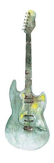Cloverfield & Co. CC162A - CC162A - Green Rocker - 12x36 Guitar, Green Guitar, Music, Rock n Roll, Watercolor, Abstract from Penny Lane