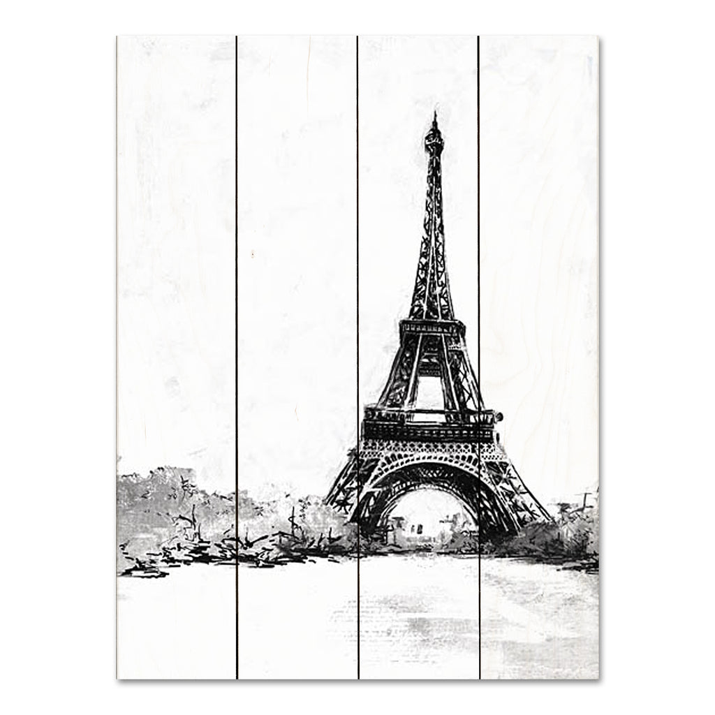 Cloverfield & Co. CC179PAL - CC179PAL - Memories of Paris - 12x16 Paris, France, Eifel Tower, Europe, Drawing Print, Black & White, Abstract, World Culture, Travel from Penny Lane