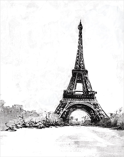 Cloverfield & Co. CC179 - CC179 - Memories of Paris - 12x16 Paris, France, Eifel Tower, Europe, Drawing Print, Black & White, Abstract, World Culture, Travel from Penny Lane