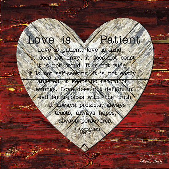 Cindy Jacobs CIN120 - Love is Patient - Heart, Love, Typography, Signs, Religious from Penny Lane Publishing