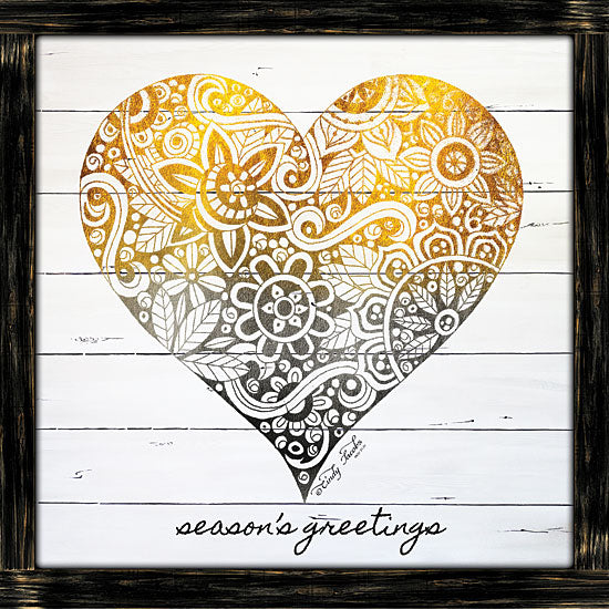 Cindy Jacobs CIN1351 - CIN1351 - Zen Season's Greeting Heart   - 12x12 Signs, Typography, Patterns, Heart, Wood Planks from Penny Lane