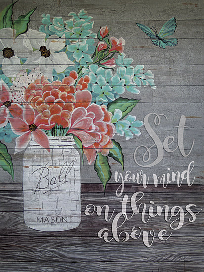 Cindy Jacobs CIN139 - Set Your Mind on Things Above - Ball Mason Jars, Flowers, Inspirational from Penny Lane Publishing