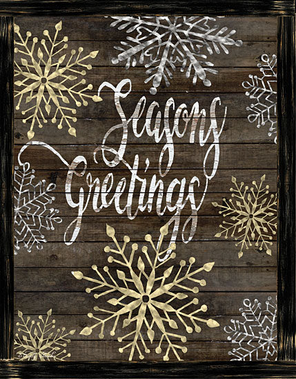 Cindy Jacobs CIN1426 - CIN1426 - Snowflake Seasons Greetings  - 12x16 Signs, Typography, Season's Greetings, Snowflakes, Wood Planks from Penny Lane