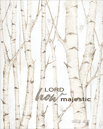 Cindy Jacobs CIN1640 - CIN1640 - Lord How Majestic     - 12x16 Signs, Typography, Trees, Lord How Majestic, Psalm 8:1, Triptych from Penny Lane