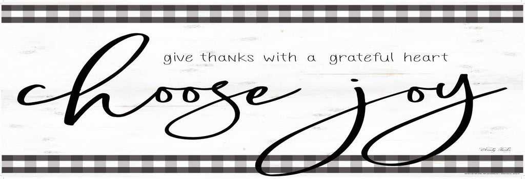 Cindy Jacobs CIN1703A - CIN1703A - Choose Joy - 36x12 Choose Joy, Give Thanks, Grateful Heart, Motivational, Black & White, Signs from Penny Lane