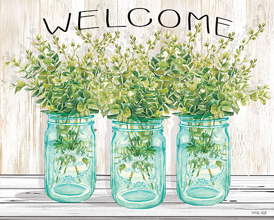 Cindy Jacobs CIN1826 - CIN1826 - Welcome Glass Jars - 16x12 Signs, Typography, Welcome, Jars, Greenery from Penny Lane