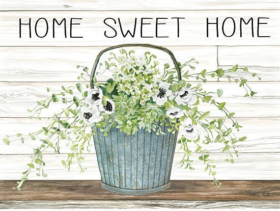Cindy Jacobs CIN1829 - CIN1829 - Home Sweet Home Galvanized Bucket - 16x12 Signs, Typography, Flowers, Bucket, Home Sweet Home from Penny Lane