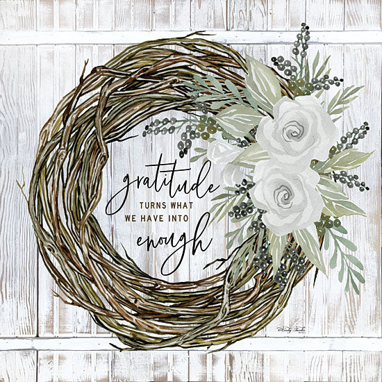 Cindy Jacobs CIN1839 - CIN1839 - Gratitude Wreath - 12x12 Signs, Typography, Vine Wreath, Flowers from Penny Lane