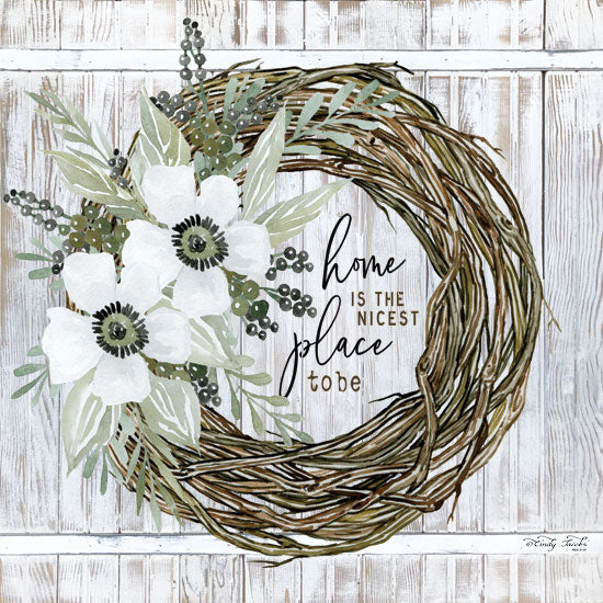 Cindy Jacobs CIN1840 - CIN1840 - Home is the Nicest Place to Be Wreath - 12x12 Signs, Typography, Vine Wreath, Flowers from Penny Lane