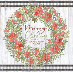 CIN1929 - Merry Christmas & Happy New Year Wreath - 12x12
