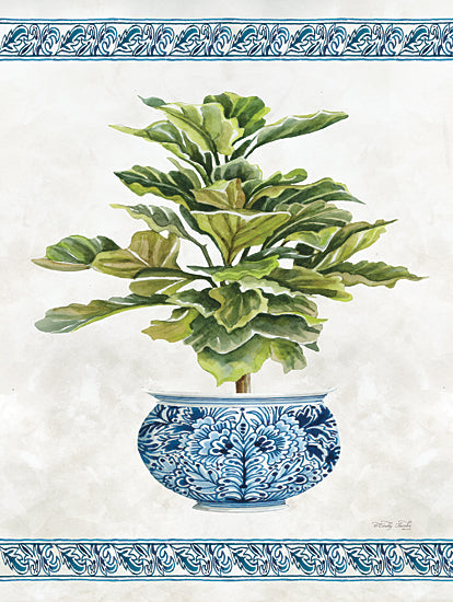 Cindy Jacobs CIN2000 - CIN2000 - Chinoiserie Fig II - 12x16 Fig Plant, Plant, Blue & White Vase, Greenery, Blue & White Border, Shabby Chic from Penny Lane