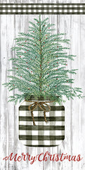 CIN2008 - Merry Christmas Buffalo Plaid Jar & Tree  - 9x18
