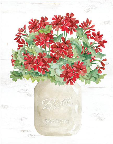 Cindy Jacobs CIN2013 - CIN2013 - Patriotic White Jar - 12x16 White Jar, Ball Jar, Red Flowers, Patriotic, Country from Penny Lane