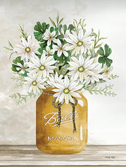 CIN2026 - Gold Jar with White Flowers - 12x16