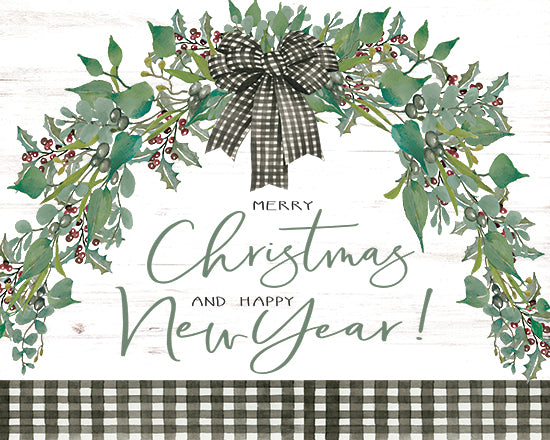 Cindy Jacobs CIN2030 - CIN2030 - Merry Christmas and Happy New Year - 16x12 Signs, Typography, Merry Christmas, Happy New Year, Bow, Christmas Ivy from Penny Lane