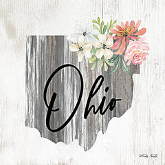 CIN2083 - Floral Ohio State Art - 12x12