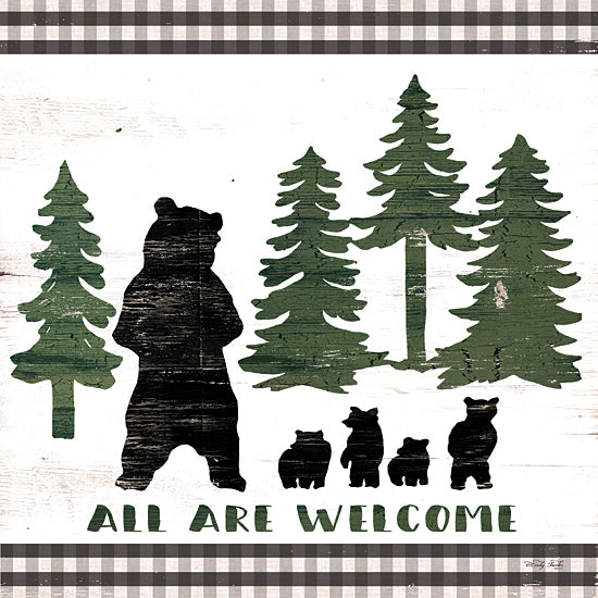 Cindy Jacobs CIN2105 - CIN2105 - All Are Welcome Lodge     - 12x12 Bears, Cubs, Lodge, Pine Trees, Black & White Gingham, Welcome from Penny Lane