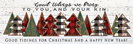Cindy Jacobs CIN2118 - CIN2118 - Good Tidings Plaid Trees - 18x6 Good Tidings, Holidays, Christmas, Trees, Wood Trees, Signs from Penny Lane