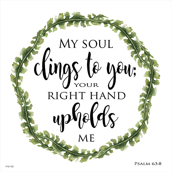 Cindy Jacobs CIN2149 - CIN2149 - My Soul Clings to You Wreath - 12x12 My Soul Clings to You, Bible Verse, Psalm, Signs, Wreath, Greenery from Penny Lane