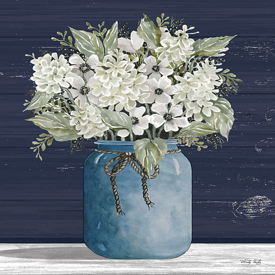 Cindy Jacobs CIN2160 - CIN2160 - White Flowers I - 12x12 Flowers, White Flowers, Blooms, Bouquet, Crock, Blue Crock, Shelf from Penny Lane