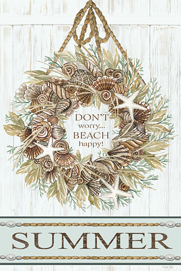 Cindy Jacobs CIN2168 - CIN2168 - Summer Beach Wreath - 12x18 Wreath, Shells, Greenery, Starfish, Coastal, Sepia, Beach, Summer from Penny Lane