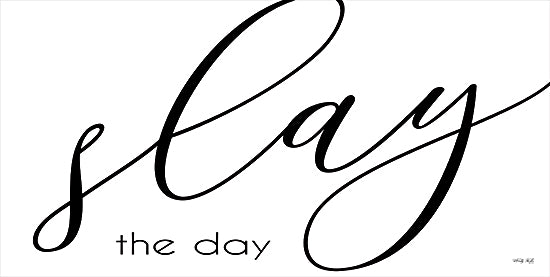 Cindy Jacobs CIN2185 - CIN2185 - Slay the Day - 18x9 Slay the Day, Calligraphy, Signs, Black & White from Penny Lane