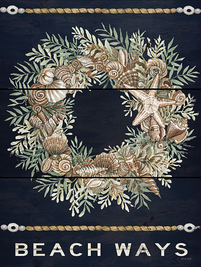 Cindy Jacobs CIN2197 - CIN2197 - Beach Ways Shell Wreath    - 12x16 Beach, Wreath, Shells, Greenery, Chalkboard, Signs from Penny Lane