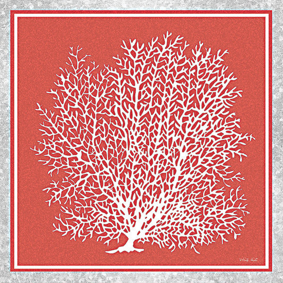 Cindy Jacobs CIN2220 - CIN2220 - Coastal Coral on Red II    - 12x12 Coral, White Coral, Coastal, Read and White from Penny Lane