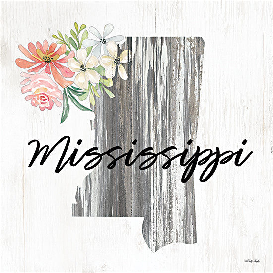 Cindy Jacobs CIN2238 - CIN2238 - Floral Mississippi State Art - 12x12 Travel, State, Mississippi, Typography, Signs, Textual Art, Flowers, 50 States, Wood Background from Penny Lane