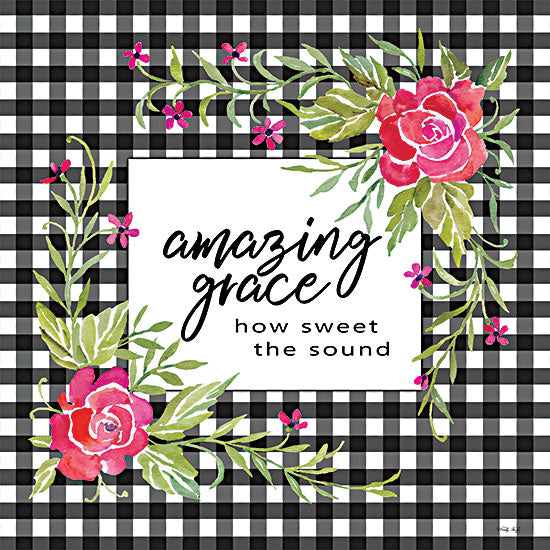 Cindy Jacobs CIN2295 - CIN2295 - Amazing Grace - 12x12 Amazing Grace, Religion, Flowers, Black & White Plaid, Inspiring from Penny Lane