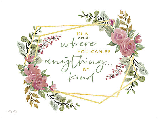 Cindy Jacobs CIN2313 - CIN2313 - Be Kind - 16x12 Be Kind, Be Anything, Flowers, Pink Flowers, God Wreath, Motivational, Signs from Penny Lane