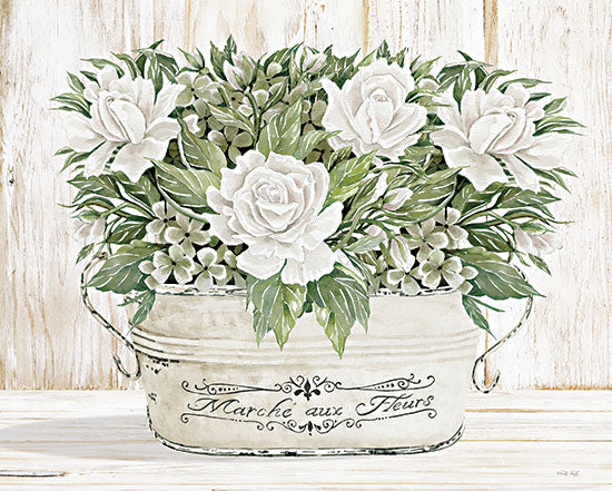 Cindy Jacobs CIN2350 - CIN2350 - Roses in White - 16x12 Roses, Flowers, Tin, Shabby Chic, White Flowers from Penny Lane