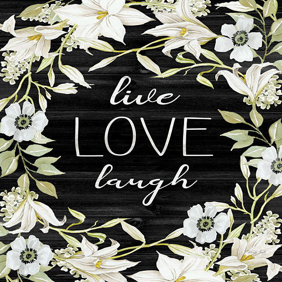 Cindy Jacobs CIN2397 - CIN2397 - Live, Laugh, Love - 12x12 Live, Laugh, Love, Flowers, Tulips, White Flowers, Motivational, Signs from Penny Lane