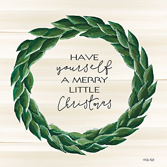 Cindy Jacobs CIN2438 - CIN2438 - Merry Little Christmas Wreath - 12x12 Holidays, Christmas, Wreath, Calligraphy, Greenery from Penny Lane