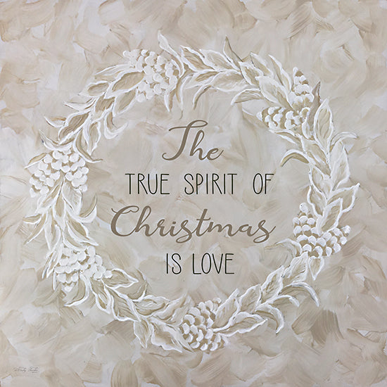 Cindy Jacobs CIN2448 - CIN2448 - White Whisper Christmas Wreath III - 12x12 Love, Christmas, Holidays, Wreath, Neutral Palette, Signs from Penny Lane