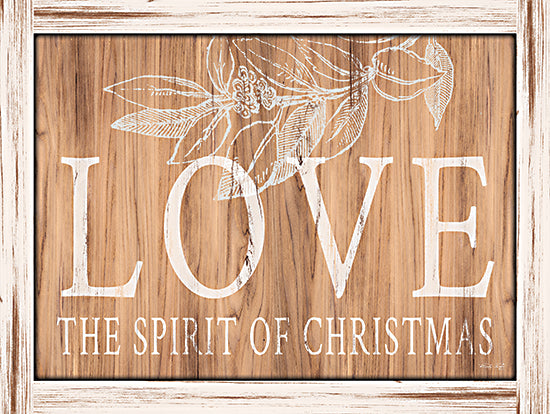 Cindy Jacobs CIN2459 - CIN2459 - Love - 16x12 Love, Spirit of Christmas, Wood Background, Framed, Leaves, Rustic, Christmas, Holidays, Signs from Penny Lane