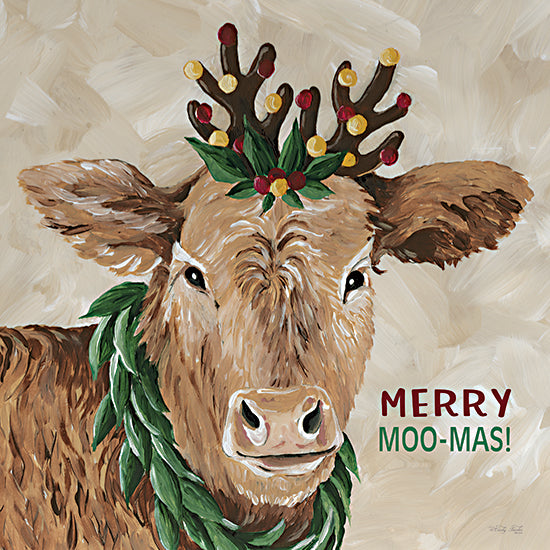 Cindy Jacobs CIN2462 - CIN2462 - Merry Moo-mas - 12x12 Holidays, Christmas, Cow, Humorous, Greenery, Signs from Penny Lane