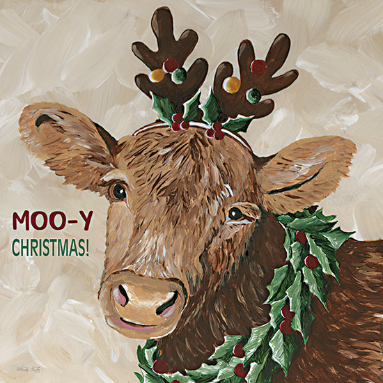 Cindy Jacobs CIN2463 - CIN2463 - Moo-y Christmas - 12x12 Holidays, Christmas, Cow, Humorous, Holly, Berries, Signs from Penny Lane