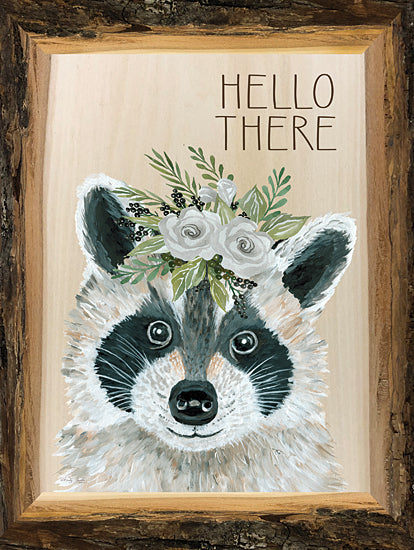 Cindy Jacobs CIN2482 - CIN2482 - Hello There Raccoon - 12x16 Hello, Raccoon, Kit, Baby, Children, Flowers, Whimsical, Signs from Penny Lane