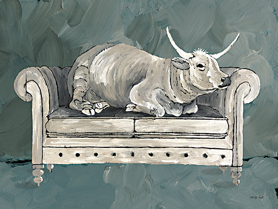 Cindy Jacobs CIN2484 - CIN2484 - Cowches I - 16x12 Cow, Longhorn, Couch, Humorous, Neutral Palette, Whimsical from Penny Lane