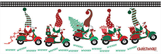 Cindy Jacobs CIN2526 - CIN2526 - Merry Christmas Gnomes - 18x6 Holidays, Christmas, Gnomes, Scooter, Presents, Whimsical, Signs from Penny Lane