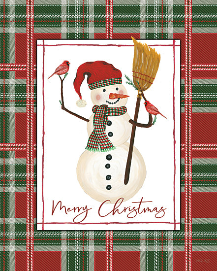 Cindy Jacobs CIN2584 - CIN2584 - Merry Christmas Snowman - 12x16 Merry Christmas, Snowman, Plaid, Winter, Christmas, Holidays, Cardinals, Signs from Penny Lane