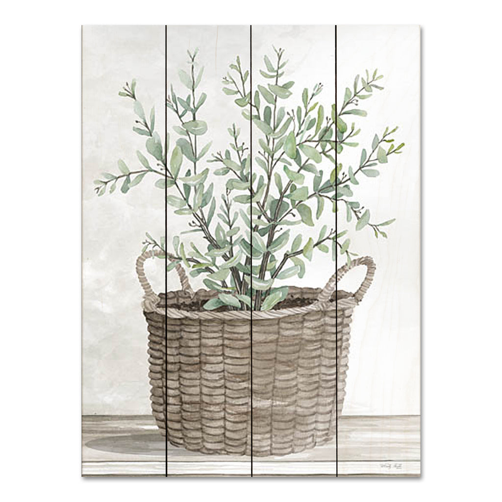 Cindy Jacobs CIN2727PAL - CIN2727PAL - Eucalyptus Basket     - 12x16 Eucalyptus, Basket, Green Plant, Farmhouse/Country from Penny Lane