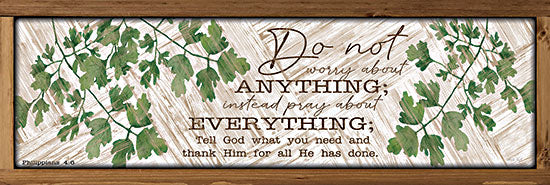 Cindy Jacobs CIN2771 - CIN2771 - Pray About Everything - 18x6 Pray About Everything, Do Not Worry, Leaves, Greenery, Religion, Motivational, Framed, Signs from Penny Lane